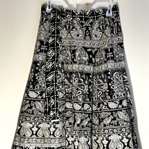 New Black White India new 100% cotton wrap Skirt